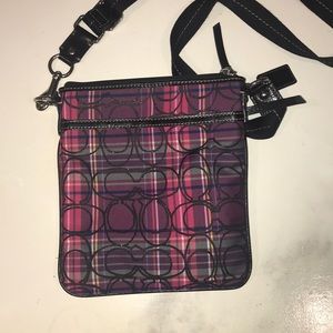 Coach plaid purse and wallet